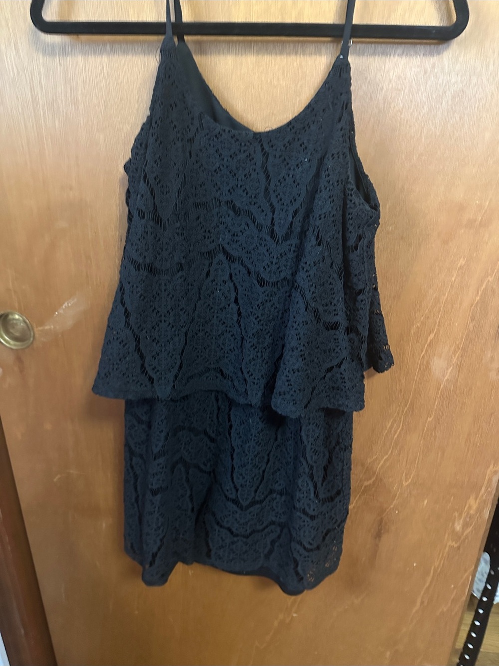 Wilfred Black Lace Tiered Romper